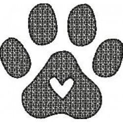 Stickdatei - Embossed Pfote Herz